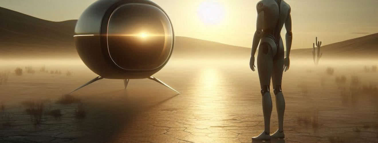 Zarr Returns To Earth is a reflective electronic song exploring exile, persistence, and the android’s journey home, with ambient textures and minimal sounds.